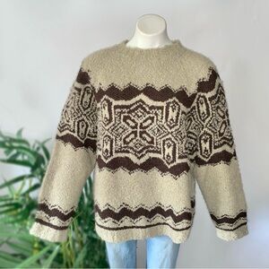 Vintage Abstract Oversized Wool Mohair Knit Sweater